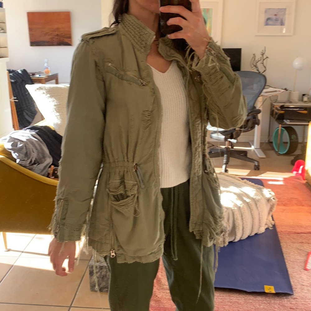 Rebecca Taylor army jacket green tattered